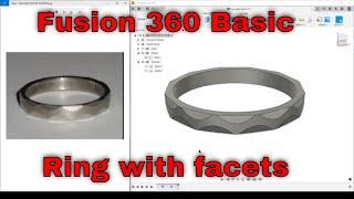 Fusion 360 Basic - Ring with angled faces, explaining the geometry