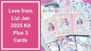 Love from Lizi January 2025 Kit Unboxing Plus 3 Birthday Cards