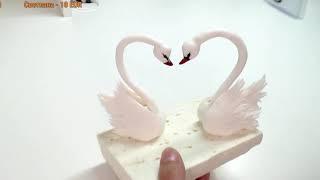 Лебеди из мастики для свадебного торта Танинторт
