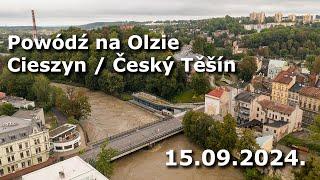 Powódź na Olzie. Cieszyn - Český Těšín 15.09.2024