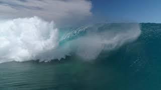 Drone action at Teahupoo October 6th 2021 with Gilbert Teave wave of the day