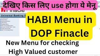 HABI Menu in DOP Finacle