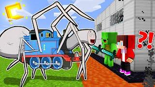 THOMAS SPIDER TRAIN vs The Most Secure House - Minecraft gameplay by Mikey and JJ (Maizen Parody)