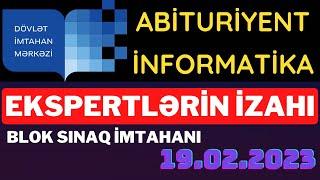 DİM İNFORMATİKA BLOK SINAQ İMTAHANI [19.02.2023]