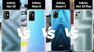 Infinix Hot 10 vs Infinix Note 8 vs Infinix Smart 5 vs Infinix Hot 10 Play