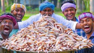 NETHILI FISH FRY | White Anchovy Fish Recipe Cooking in Village | Crispy Fried Fish Recipes Seafood