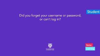 Did you forget your username or password, or can’t log in?
