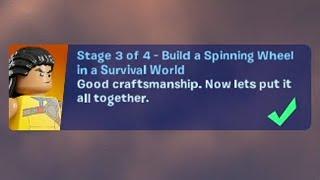 Build a Spinning Wheel in a Survival World - LEGO Fortnite Quests