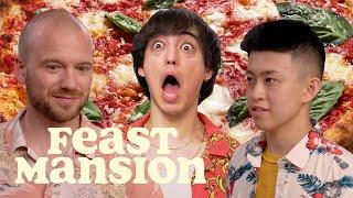 Joji and Rich Brian Make Pizza and Hot Sauce with Sean Evans (Part 1) | Feast Mansion