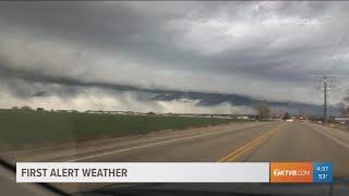 Lightning strike slashes the sky during 4 p.m. broadcast