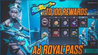 BGMI A8 ROYAL PASS FREE MYTHICS / 1 TO 100 REWARDS ||