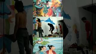 Mural dinding Rumah modern style lukisan hendra gunawan #shorts