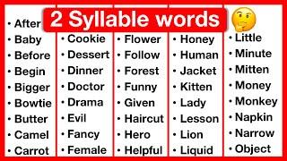 2 Syllable Word List  | Syllables in English | Types of Syllables | Learn with examples