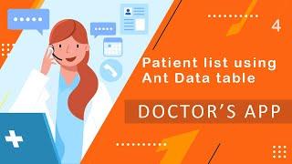 04 Doctor app | Patient list Data table component with Ant Design