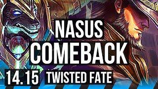 NASUS vs TWISTED FATE (MID) | Comeback, 1300+ games, 36k DMG, Godlike | EUW Grandmaster | 14.15