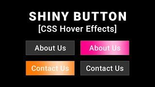 CSS3 Shiny Button Hover Effects | Html CSS Tutorial