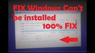 Fix windows can't be installed on drive 0 partition 1,2,3 100% easy Fix