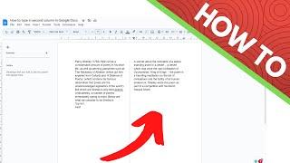 How to Type in Second Column in Google Docs