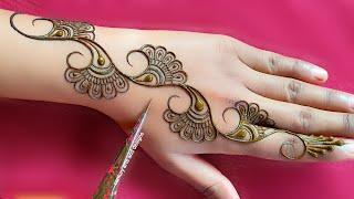 Stylish back hand mehndi design | Easy arabic mehndi design | simple mehndi design | mehndi design.