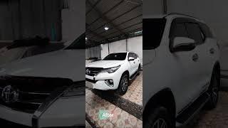 BEFORE AND AFTER. Perbaikan mobil Toyota Fortuner warna putih di Bengkel Dinarti Putro