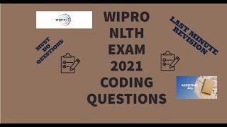 WIPRO NLTH 2021 CODING QUESTIONS (LAST MINUTE PREP!!) Part -3