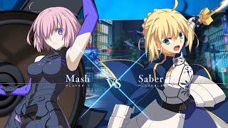 [MELTY BLOOD: TYPE LUMINA "Mash Kyrielight VS Saber" Gameplay Video ①]