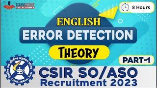 CSIR Recruitment 2023 | Error Detection | CSIR SO/ASO classes | Marathon