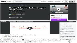 Udemy course mastering Arduino based automation system using Tinkercad