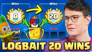 20 WINS WITH LOG BAIT! - Clash Royale