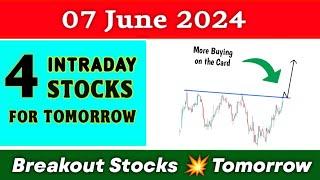 4 Breakout Stocks for tomorrow  07 June  Best intraday Stocks for tomorrow ️ Technical analysis