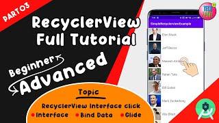 Part 03 | How to implement RecyclerView OnClickListener with interface, glide tutorial | 2021