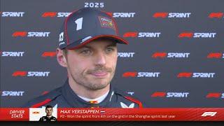 Max Verstappen: We should not have been on front row - Post Sprint Qualifying Interview - Chinese GP