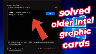 how to fix unsupported video driver -adobe after effects