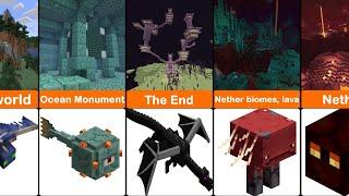 Minecraft All Mobs and Their Spawn Biomes