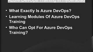 Azure DevOps Training In Hyderabad