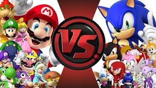 MARIO vs SONIC! TOTAL WAR!! Cartoon Fight Club Episode 18