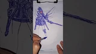 Drawing stickman to Lightborn Fanny #drawing #mlbb #fanny