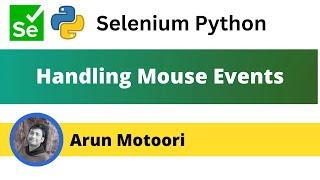 Handling Mouse Events using Selenium Python (Selenium Python)
