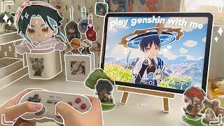  playing genshin impact on a chill afternoon, ipad setup ft. wanderer gameplay | genshin ambience