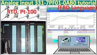 PLC S7-300 Analog Input connected with temperature sensor RTD, Pt-100 with FBD Language tutorial