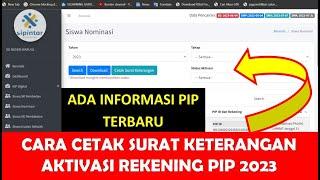 CARA CETAK SURAT KETERANGAN AKTIVASI REKENING PIP 2023