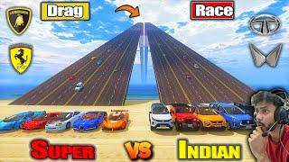 NEW Powerful Indian CarsVs Super Carsmpossible Up-Down  Drag Race Challenge! GTA 5