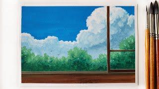 Peaceful Landscape Painting ｜ Gouache Painting