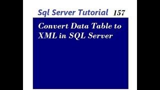 Convert SQL Server Table to XML