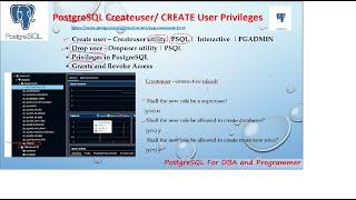 PostgreSQL DBA Day7 -  PostgreSQL CREATE USERS Using CREATEUSER utility and by SQL Commands