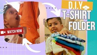 Creative Closet Solutions | DIY Cardboard T-Shirt Folding Hack | t-shirt fold karne ka tarika