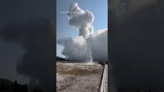 Surprise blast of rock, water and steam sends dozens running for safety in Yellowstone