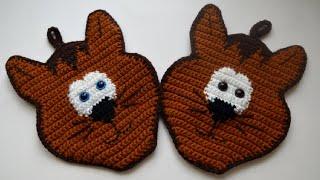 Двойная прихватка котик  / вязание крючком / Double Crossed Kitten Crochet