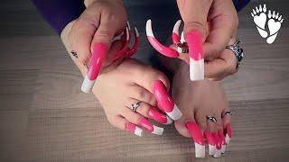 DEMO Trying on rings on long toenails (asmr)