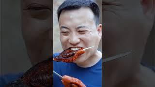 Cicada chrysalis with ham deli| Chinese Food Eating Show | Funny Mukbang ASMR